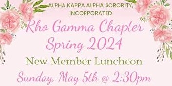 Imagem principal de Rho Gamma Chapter New Member Luncheon