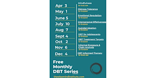 Primaire afbeelding van The Wise Mind Institute: Monthly DBT Essentials Series