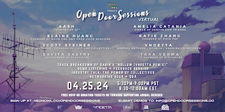 Neon Owl Presents: Open Door Sessions VIRTUAL | 04.25.24.