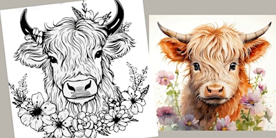 Primaire afbeelding van Highland Cow: Paint and Smoothie event