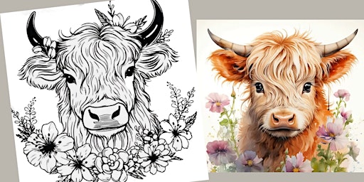 Primaire afbeelding van Highland Cow: Paint and Smoothie event