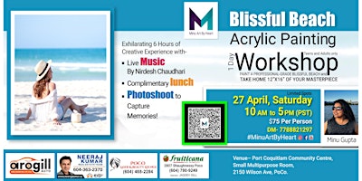 Primaire afbeelding van Acrylic Painting Workshop -Blissful Beach- (Live Music, Food n Fun)