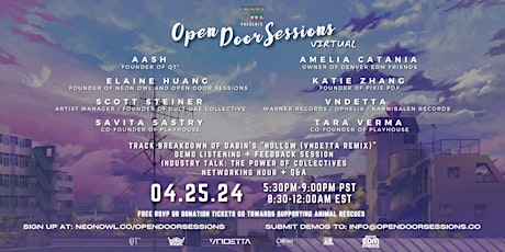 Neon Owl Presents: Open Door Sessions VIRTUAL | 04.25.24.