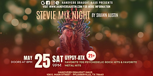 Hauptbild für Stevie Mix Night Concert @ Hanovers Pflugerville