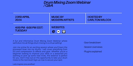 Drum Mixing Zoom Webinar