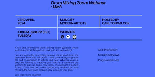 Imagen principal de Drum Mixing Zoom Webinar