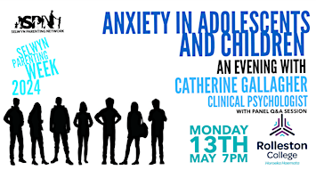 Imagem principal do evento Anxiety in Adolescents and Children – an evening with Catherine Gallagher, Clinical Psychologist