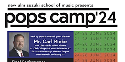 Imagem principal do evento 2024 New Ulm Suzuki School of Music Pops Camp