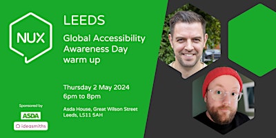 Primaire afbeelding van NUX Leeds - Global Accessibility Awareness Day warm up
