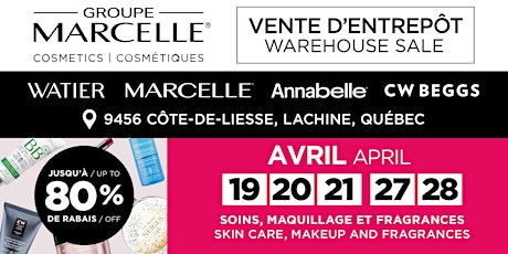 Vente d'entrepôt Groupe Marcelle Warehouse Sale - Printemps/Spring 2024