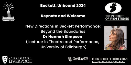 Image principale de Beckett: Unbound: Keynote and Welcome