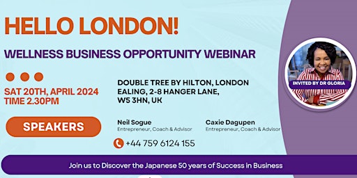 Primaire afbeelding van WELLNESS BUSINESS OPPORTUNITY WEBINAR - LONDON