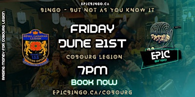 Imagem principal do evento Epic Bingo ✨ Cobourg ✨  Cobourg Legion