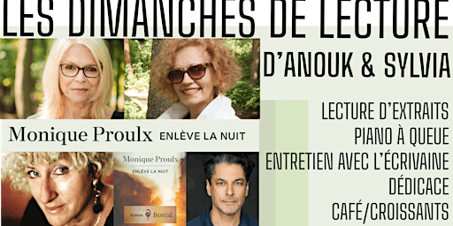 Imagem principal do evento Les dimanches de lecture d'Anouk & Sylvia : Monique Proulx Enlève la nuit