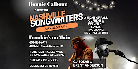 May 3 - Nashville Songwriters Show - CJ Solar & Brent Anderson