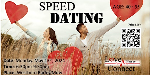 Primaire afbeelding van SOLD OUT! Speed Dating in WESTBORO| AGE 40-55 | Host By Love Connect