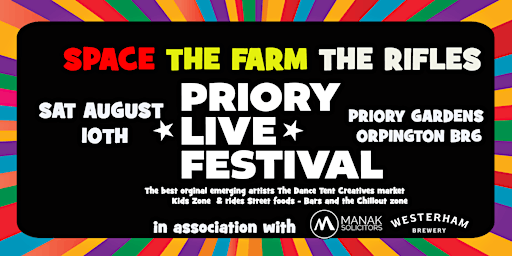 Imagem principal de Priory Live Music Festival Orpington "a love letter to music"
