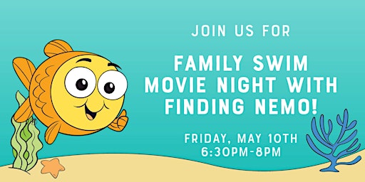 Primaire afbeelding van Family Swim Movie Night with Finding Nemo