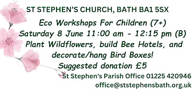 Eco Children's Workshops: Session B 11 am - 12.15 pm primary image