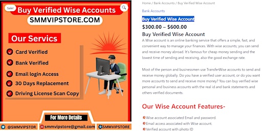 Buy Verified Wise Account-UK primary image