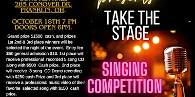 Imagem principal do evento Take The Stage (Singing Competition)