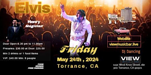 Imagem principal do evento Elvis Tribute at View Music Bar in Torrance, CA.