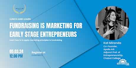 Fundraising is Marketing for  Early Stage Entrepreneurs