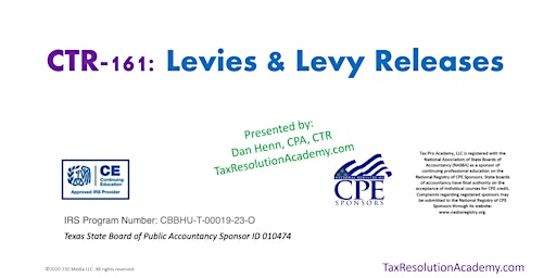 Hauptbild für Let's Talk Levies & Levy Releases
