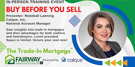 BUY BEFORE YOU SELL - Live Training Event