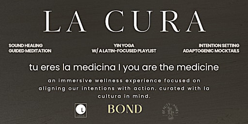 Imagem principal do evento La Cura Wellness event | yin yoga | sound healing | adaptogenic Mocktails