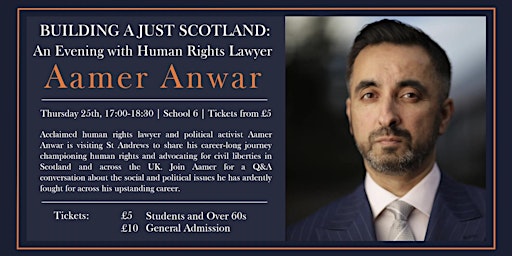 Primaire afbeelding van Building a Just Scotland: An Evening With Human Rights Lawyer Aamer Anwar