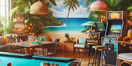 Tropical Themed Social Mixer | Board Games, Arcade, Pool and Socializing