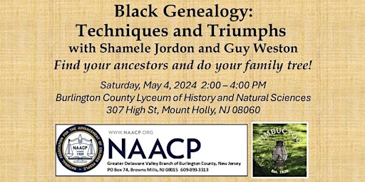 Imagem principal do evento Black Genealogy:  Techniques and Triumphs