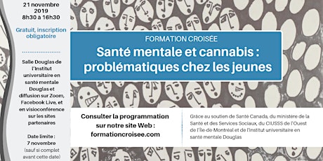 FORMATION CROISÉE Santé mentale + cannabis : problématiques chez les jeunes primary image