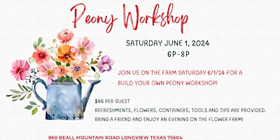 Imagem principal do evento Peony Workshop on the Flower Farm