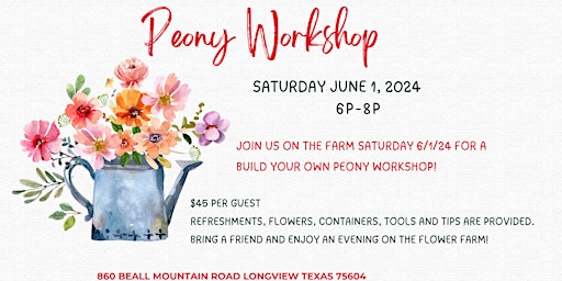 Peony Workshop on the Flower Farm primary image