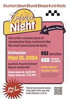 Primaire afbeelding van Fountain Street Church Choice Fund Fundraiser - Reproductive Justice Trivia Night