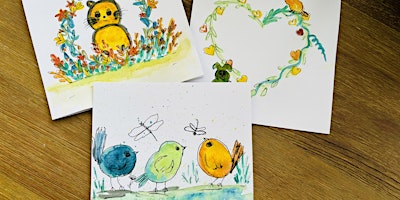 Kids Class - Cute Watercolour Greeting cards primary image