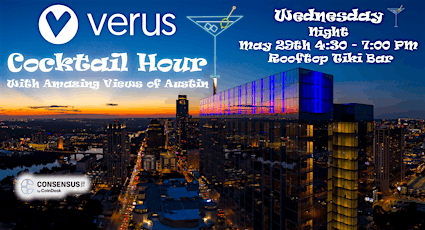 Rooftop Tiki Bar Cocktail Hour with Amazing Views of Austin Hosted By Verus