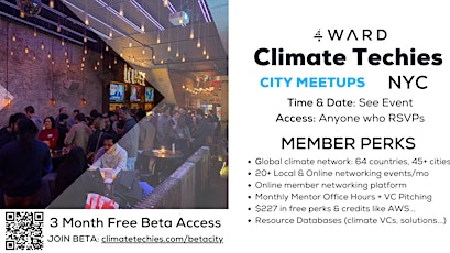 Climate 4WARDers NYC Monthly Member Sustainability Networking Meetup