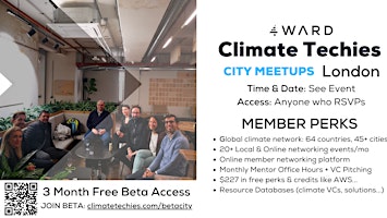 Climate Techies London Bi-Monthly Member Networking Drinks Meetup primary image