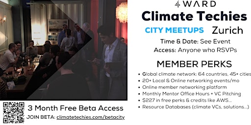 Climate Techies Zurich Monthly Member Sustainability Networking Meetup primary image