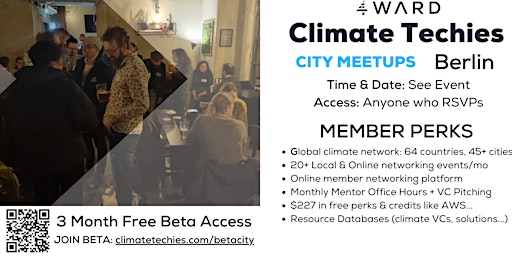 Berlin Climate 4WARDers Bi-Monthly Cleantech & Sustainability Networking