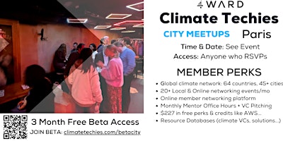 Climate Techies Paris Monthly Member Sustainability & Networking Meetup primary image