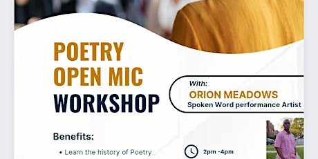 Hauptbild für Poetry Open Mic and Workshop