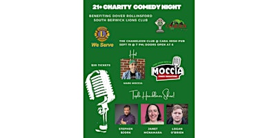 Imagem principal do evento Charity Comedy Night @ Cara to benefit the Dover/Rollinsford/S. Berwick Lions Club!