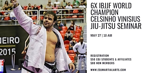 Imagem principal do evento 6X Ibjjf World Champion Celsinho Vinisius Jiu-Jitsu Seminar
