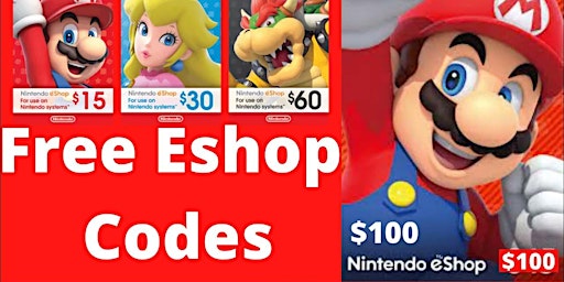Imagen principal de {{$100 }} Nintendo eShop Gift Card Codes @  Free Nintendo eShop Codes 2024