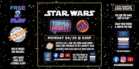 STAR WARS Theme Trivia | Dave & Buster's - Richmond VA - MON 04/29 @ 630p