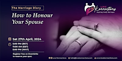 The Marriage Diary: How to Honour Your Spouse primary image